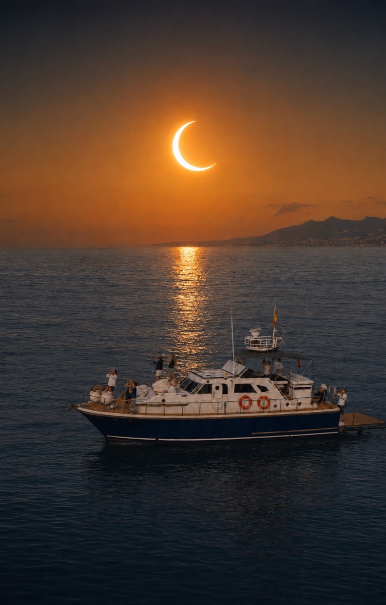 Eclipse solar en el mar